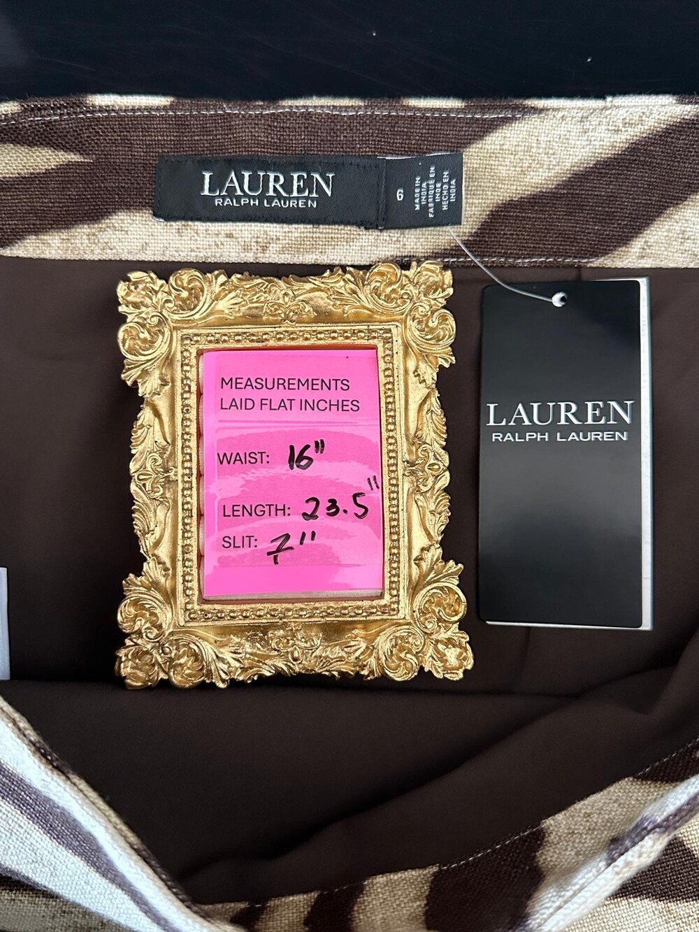 NWT Lauren Ralph Lauren Zebra Print Linen Cotton Pencil Skirt Size 6 $285 - Picture 7 of 7
